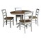 International Concepts 36 in. Round Extension Dining table with 4  chairs K41-36RXT-27B-C2-4 - alternate 1